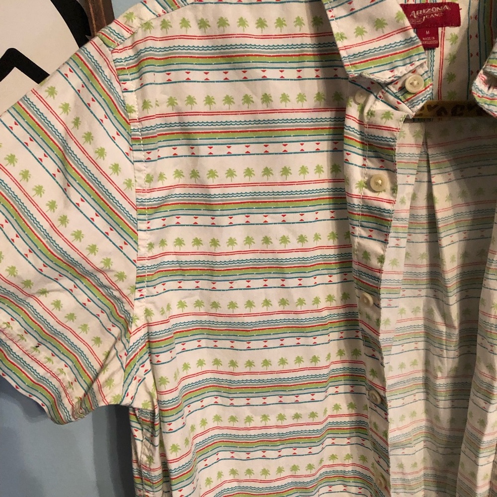🌻Funky island Palm Tree button down